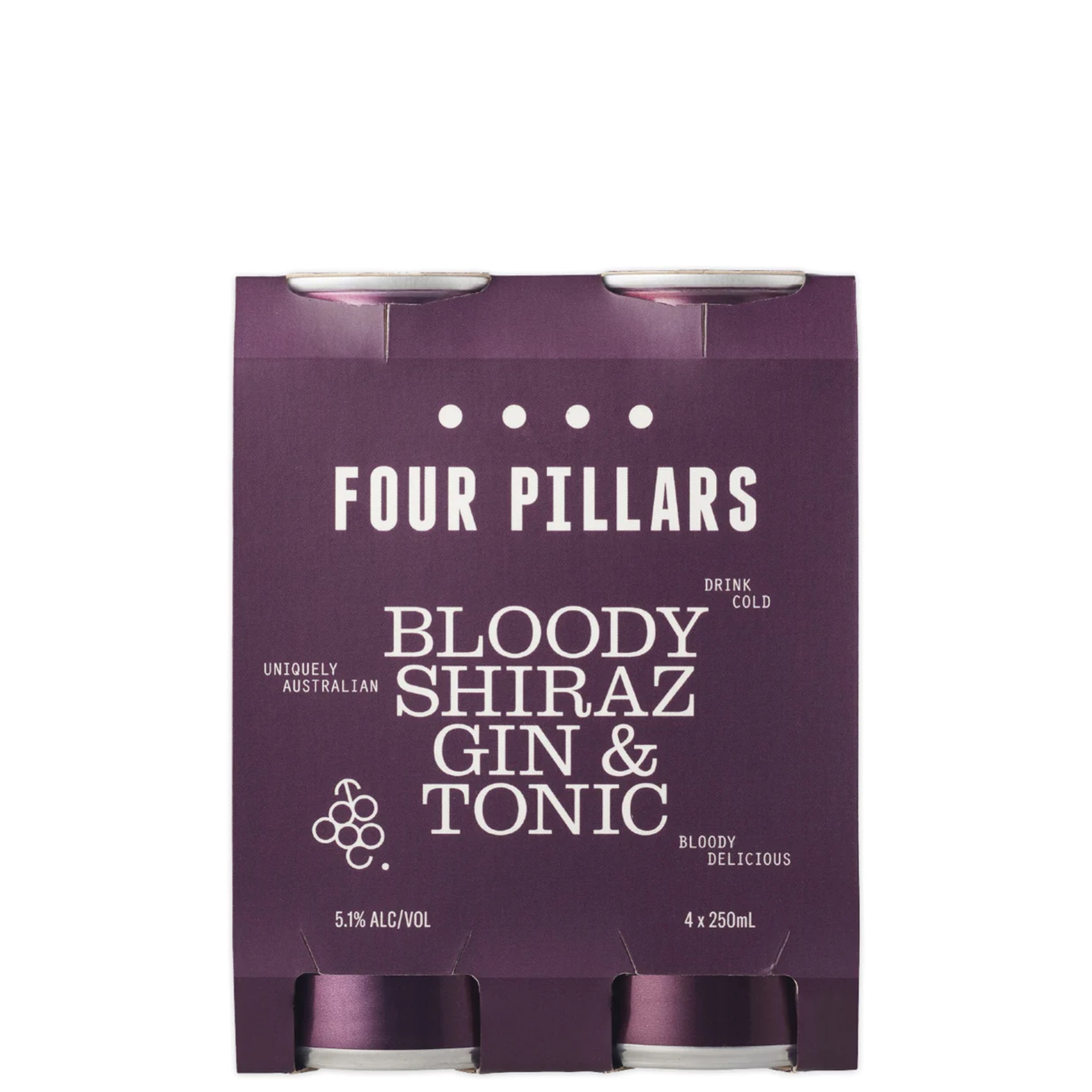 Four Pillars Bloody Shiraz Gin & Tonic Can 250ml x 4 Barrelhouse Cellars