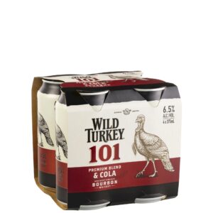 Wild Turkey 101 & Cola Can 375ml x 4