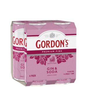 Gordons Pink Gin & Soda Can 250ml x 4
