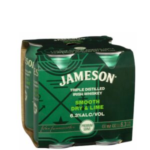 Jameson Smooth Dry & Lime Premium Serve Can 375ml x 4