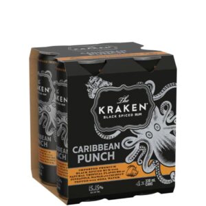 Kraken Black Spiced Rum Caribbean Punch Can 330ml x 4