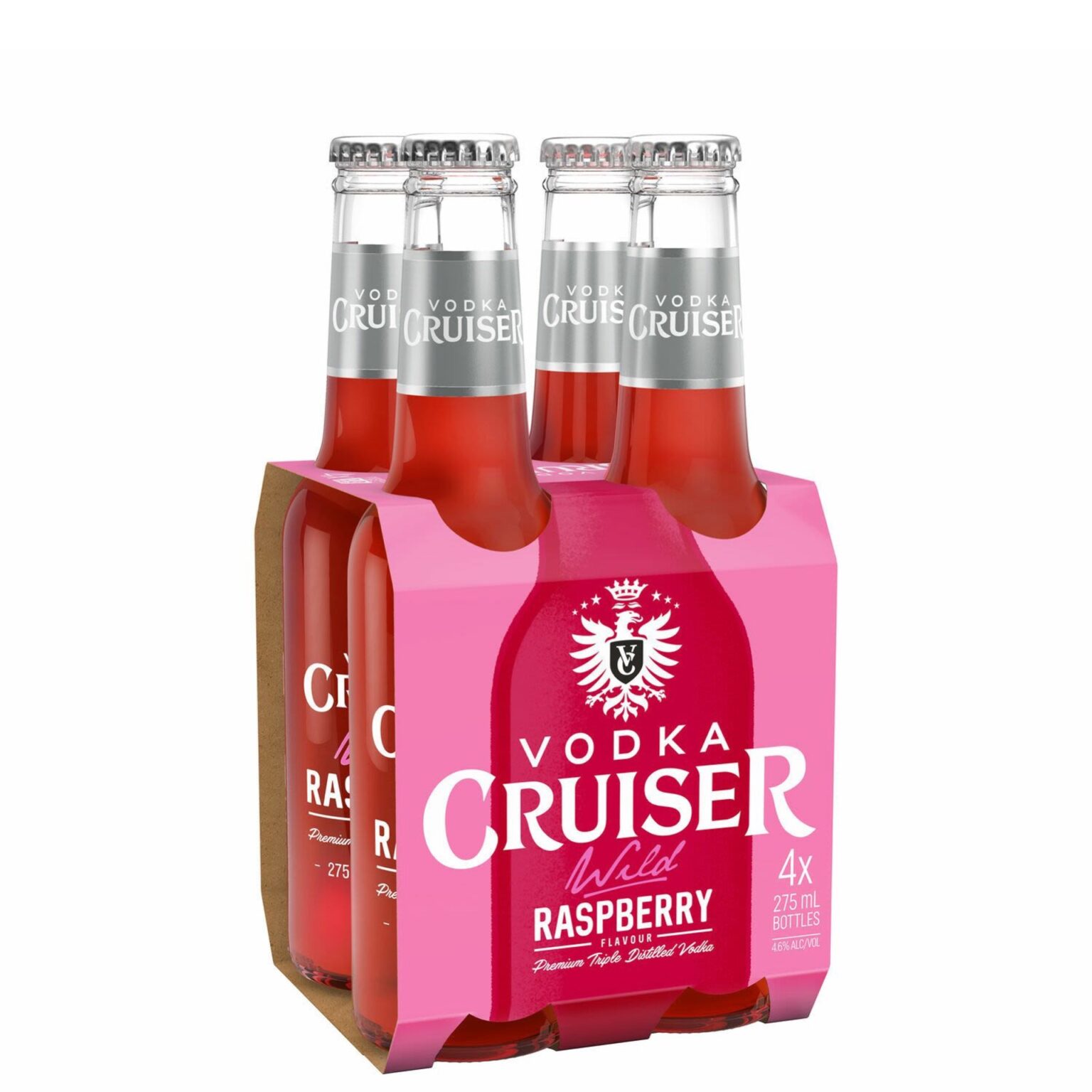 Vodka Cruiser Wild Raspberry Bottle 275ml x 4 - Barrelhouse Cellars